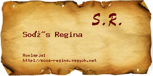 Soós Regina névjegykártya