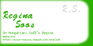 regina soos business card